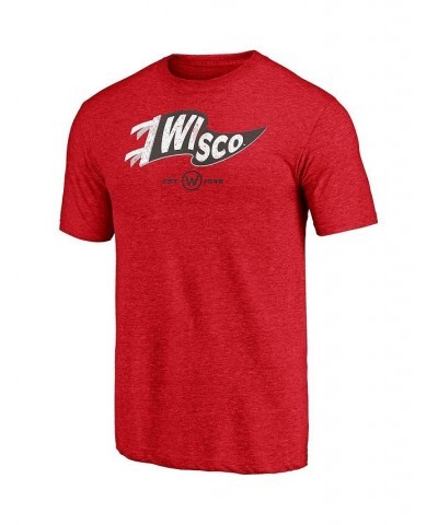 Men's Heathered Red Wisconsin Badgers Team Hometown Tri-Blend T-shirt $16.31 T-Shirts