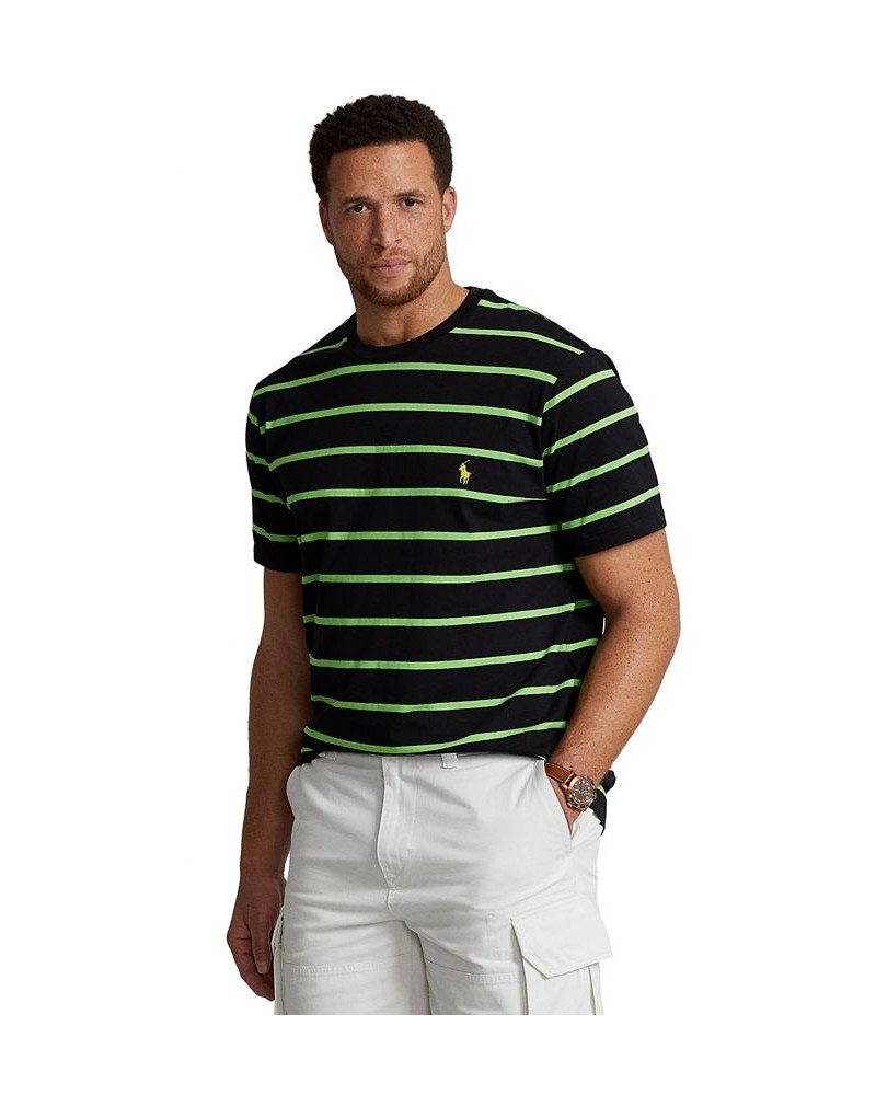 Men's Big & Tall Striped Jersey T-Shirt Black $32.50 T-Shirts