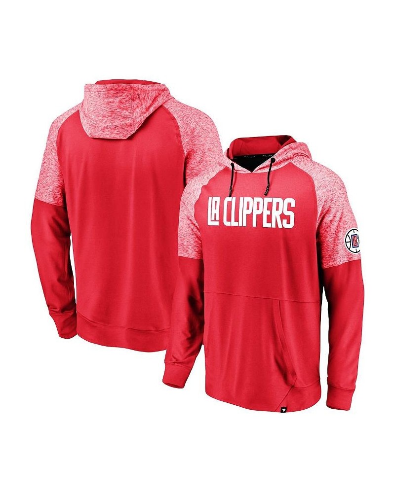 Men's Branded Red LA Clippers Made To Move Space Dye Raglan Pullover Hoodie $33.81 Sweatshirt