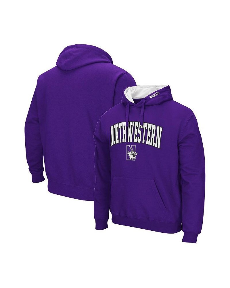 Men's Purple Northwestern Wildcats Arch and Logo 3.0 Pullover Hoodie $27.60 Sweatshirt