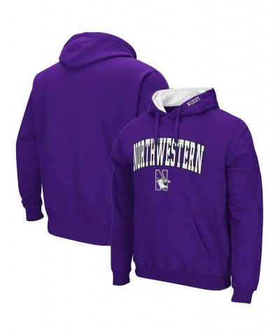 Men's Purple Northwestern Wildcats Arch and Logo 3.0 Pullover Hoodie $27.60 Sweatshirt