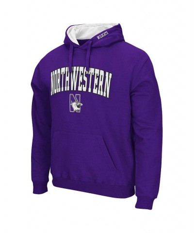 Men's Purple Northwestern Wildcats Arch and Logo 3.0 Pullover Hoodie $27.60 Sweatshirt