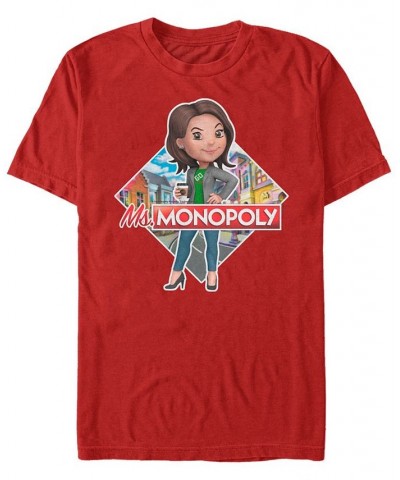 Monopoly Men's Ms Monopoly Logo Short Sleeve T-Shirt Red $20.29 T-Shirts