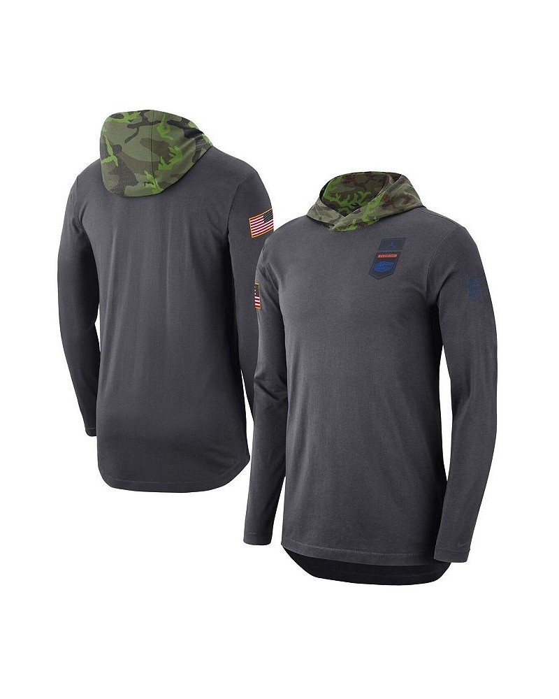 Men's Brand Anthracite Florida Gators Military-Inspired Long Sleeve Hoodie T-shirt $24.80 T-Shirts