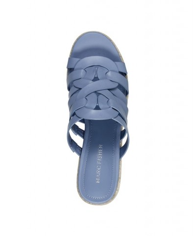 Women's Cazzie Slip-on Wedge Dress Sandals Blue $46.87 Shoes