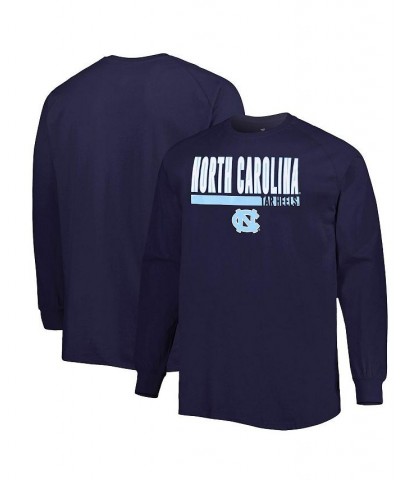 Men's Navy North Carolina Tar Heels Big and Tall Two-Hit Raglan Long Sleeve T-shirt $26.54 T-Shirts