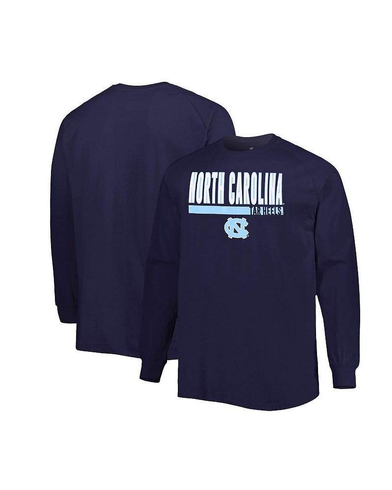 Men's Navy North Carolina Tar Heels Big and Tall Two-Hit Raglan Long Sleeve T-shirt $26.54 T-Shirts