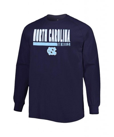 Men's Navy North Carolina Tar Heels Big and Tall Two-Hit Raglan Long Sleeve T-shirt $26.54 T-Shirts