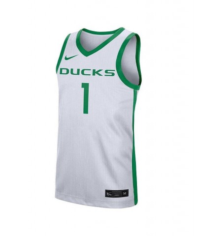 Men's 1 White Oregon Ducks Replica Jersey $46.74 Jersey