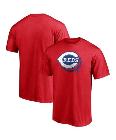 Men's Branded Red Cincinnati Reds Red White and Team Logo T-shirt $22.39 T-Shirts