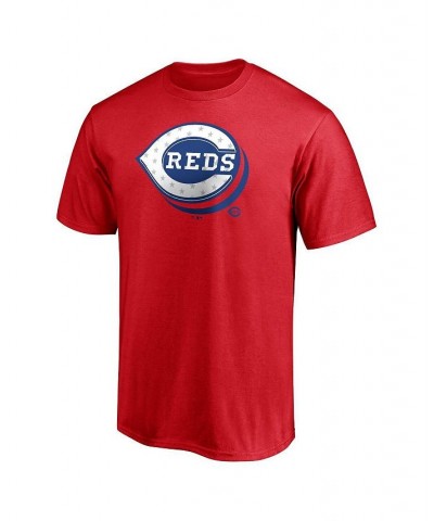 Men's Branded Red Cincinnati Reds Red White and Team Logo T-shirt $22.39 T-Shirts