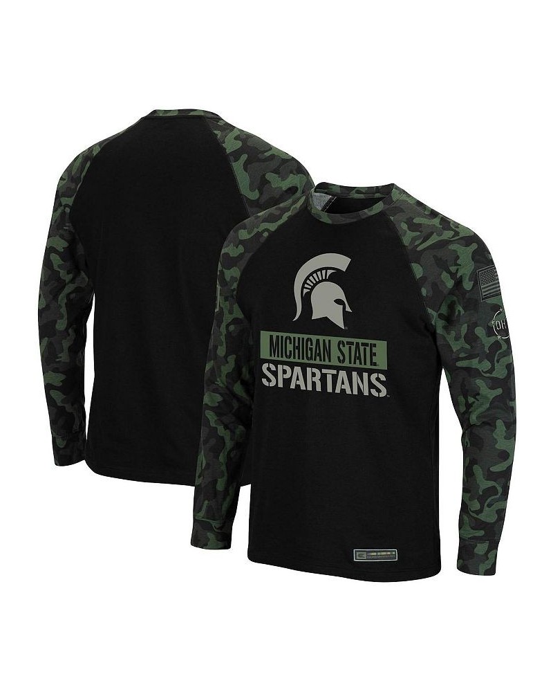 Men's Black, Camo Michigan State Spartans OHT Military-Inspired Appreciation Big and Tall Raglan Long Sleeve T-shirt $23.96 T...