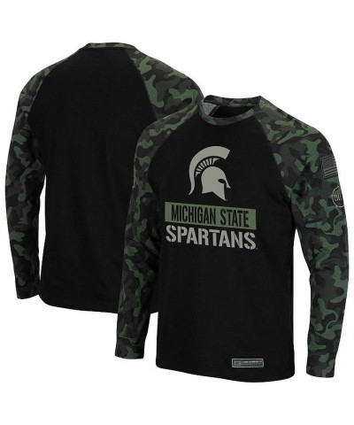 Men's Black, Camo Michigan State Spartans OHT Military-Inspired Appreciation Big and Tall Raglan Long Sleeve T-shirt $23.96 T...