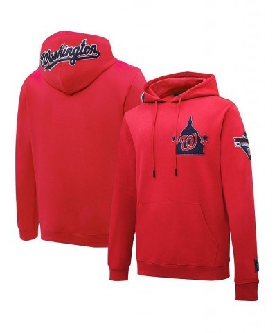 Men's Red Washington Nationals Logo Pullover Hoodie $37.40 Sweatshirt