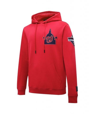 Men's Red Washington Nationals Logo Pullover Hoodie $37.40 Sweatshirt