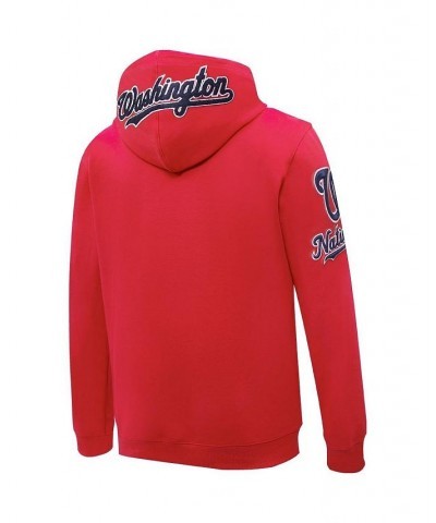 Men's Red Washington Nationals Logo Pullover Hoodie $37.40 Sweatshirt