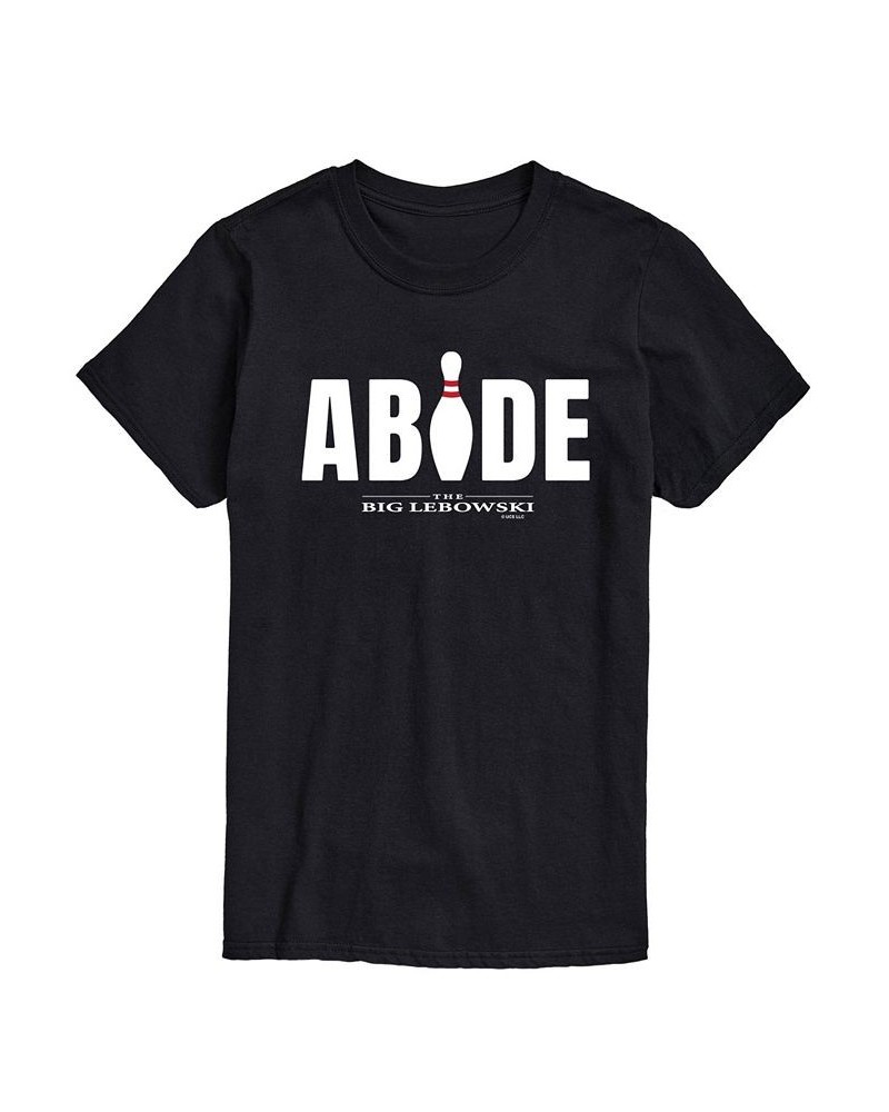 Men's The Big Lebowski Abide T-shirt Black $20.64 T-Shirts