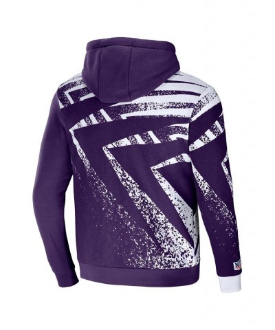 Men's NFL X Staple Purple Baltimore Ravens Team Slogan All Over Print Pullover Hoodie $29.40 Sweatshirt