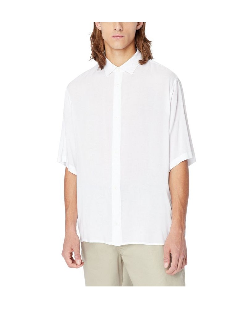 Men's Oversized Button-Front Shirt White $36.75 Shirts