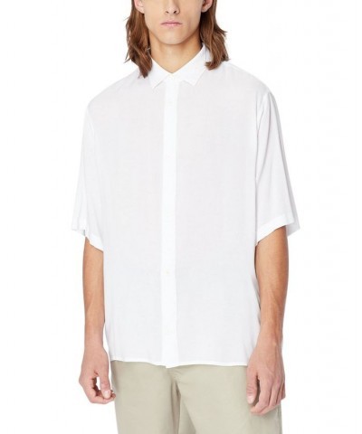 Men's Oversized Button-Front Shirt White $36.75 Shirts