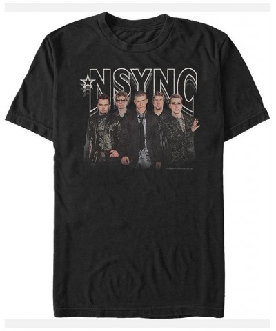 N'Sync Men's Glam Group Short Sleeve T-Shirt Black $15.40 T-Shirts