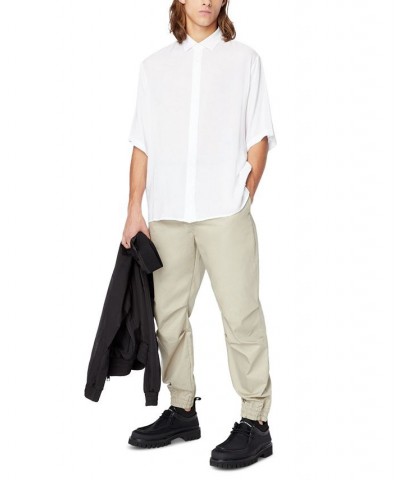 Men's Oversized Button-Front Shirt White $36.75 Shirts