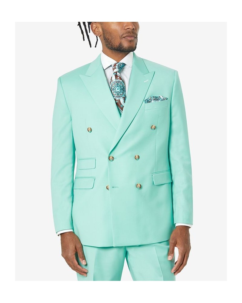 Men's Classic-Fit Wool Blend Suit Teal $58.90 Suits