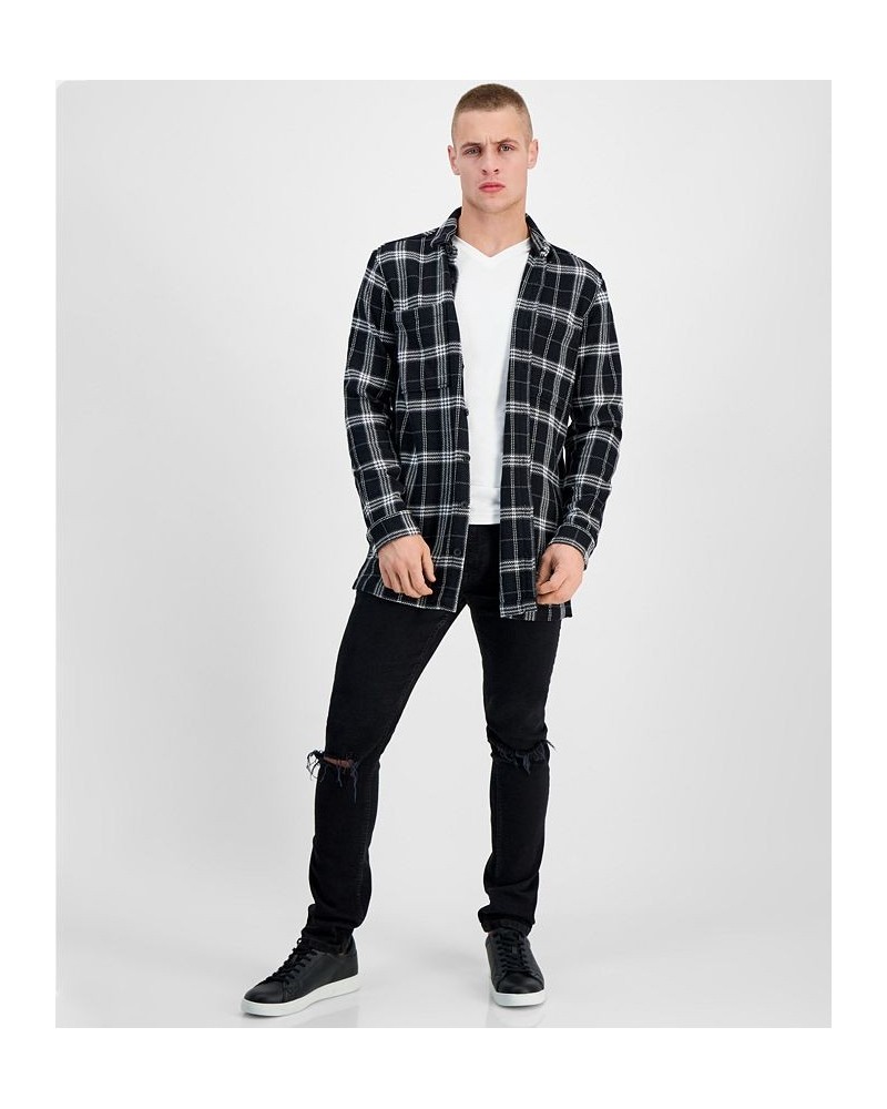 Men's Colon Classic-Fit Plaid Shirt Jacket Black $18.68 Shirts