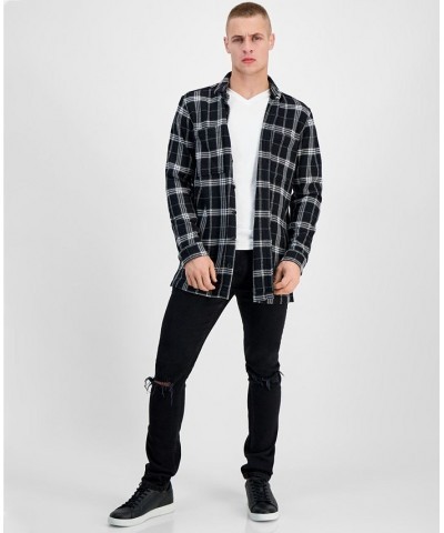 Men's Colon Classic-Fit Plaid Shirt Jacket Black $18.68 Shirts