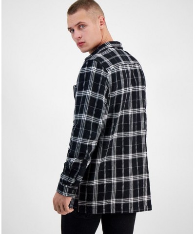 Men's Colon Classic-Fit Plaid Shirt Jacket Black $18.68 Shirts