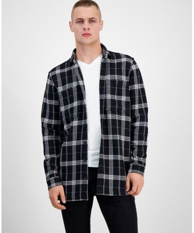 Men's Colon Classic-Fit Plaid Shirt Jacket Black $18.68 Shirts