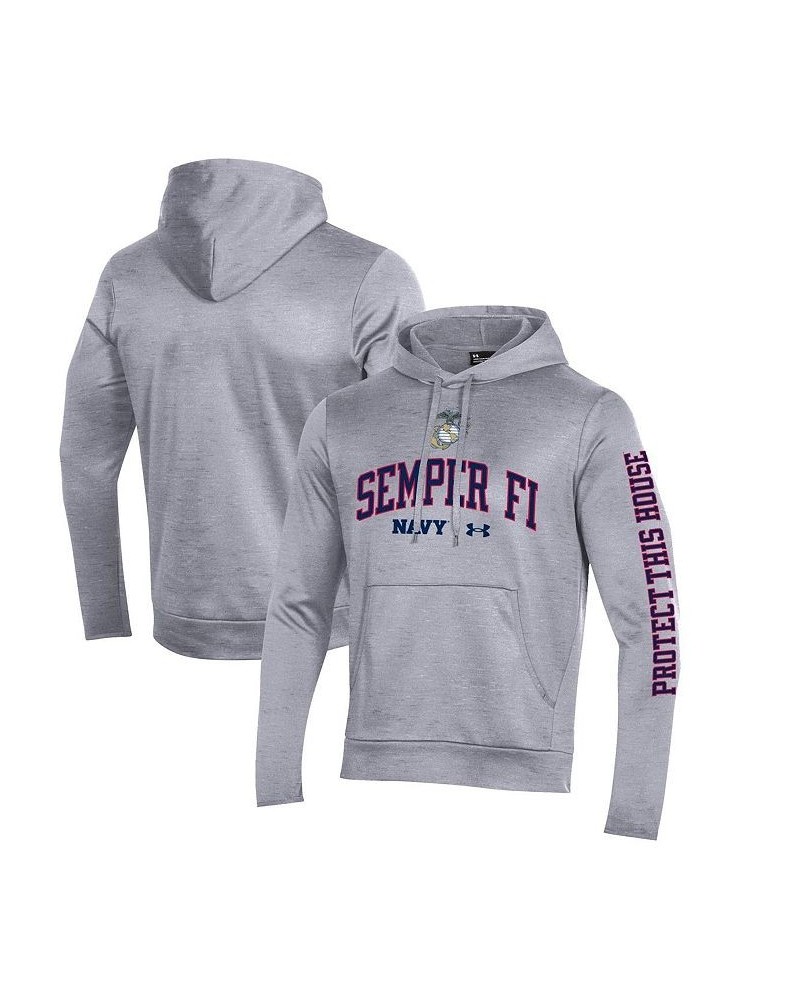 Men's Gray Navy Midshipmen Rivalry USMC 2-Hit Fleece Pullover Hoodie $41.65 Sweatshirt