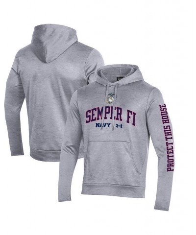 Men's Gray Navy Midshipmen Rivalry USMC 2-Hit Fleece Pullover Hoodie $41.65 Sweatshirt