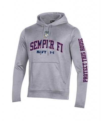 Men's Gray Navy Midshipmen Rivalry USMC 2-Hit Fleece Pullover Hoodie $41.65 Sweatshirt