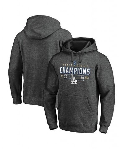 Men's Charcoal Los Angeles Dodgers 2020 World Series Champions Locker Room Big and Tall Pullover Hoodie $37.80 Sweatshirt