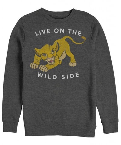 Disney Men's Lion King Simba Wild Side, Crewneck Fleece Gray $25.30 Sweatshirt