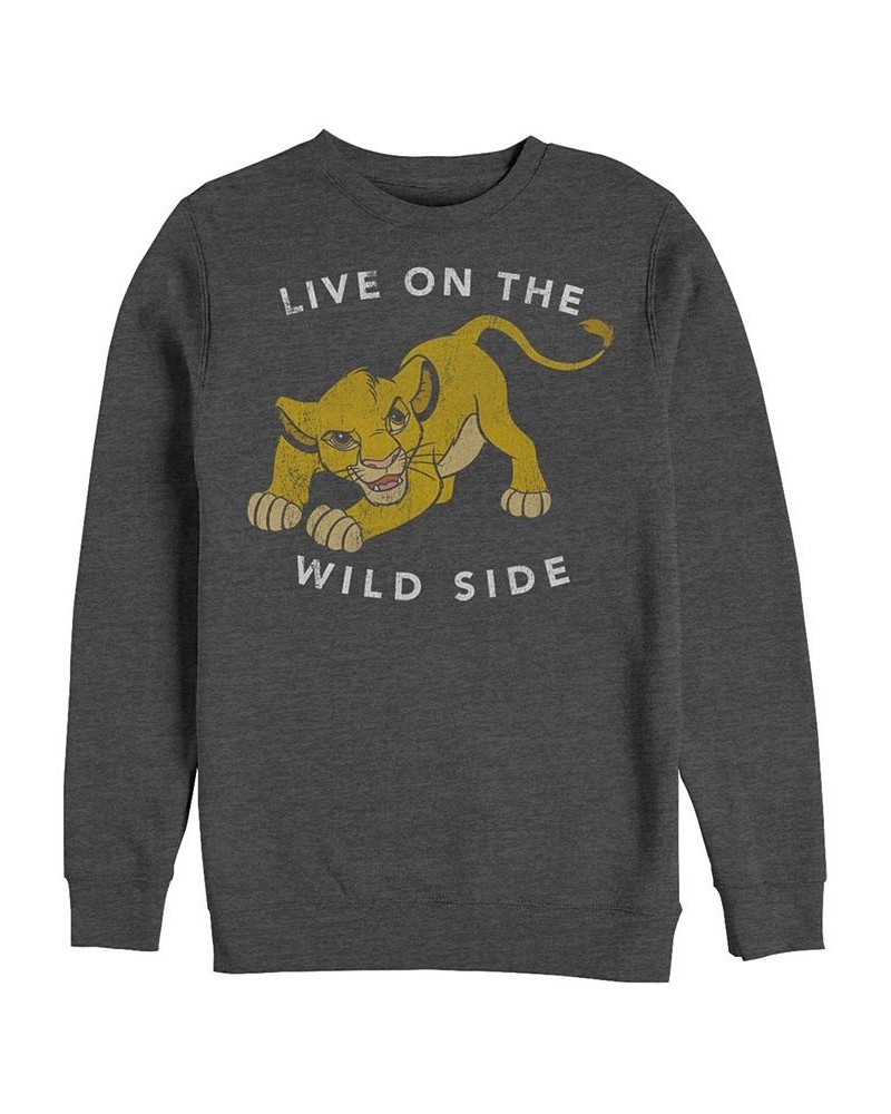 Disney Men's Lion King Simba Wild Side, Crewneck Fleece Gray $25.30 Sweatshirt