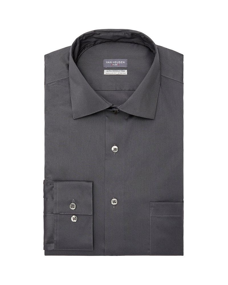 Men's Flex Collar Slim Fit Dress Shirt Gray $13.94 Dress Shirts