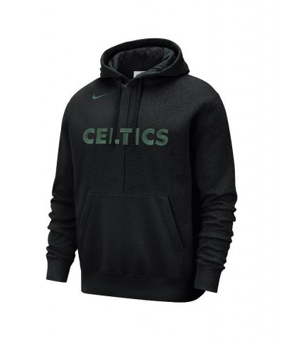 Men's Black Boston Celtics Courtside Versus Stitch Split Pullover Hoodie $51.29 Sweatshirt