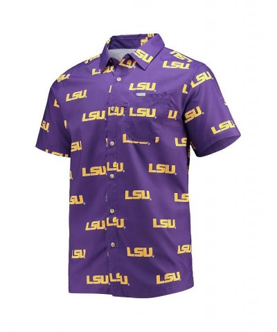 Men's Purple LSU Tigers Super Slack Tide Omni-Shade Button-Up Shirt $38.24 Shirts