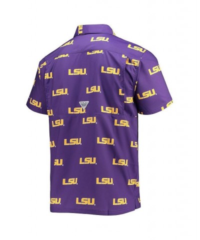 Men's Purple LSU Tigers Super Slack Tide Omni-Shade Button-Up Shirt $38.24 Shirts