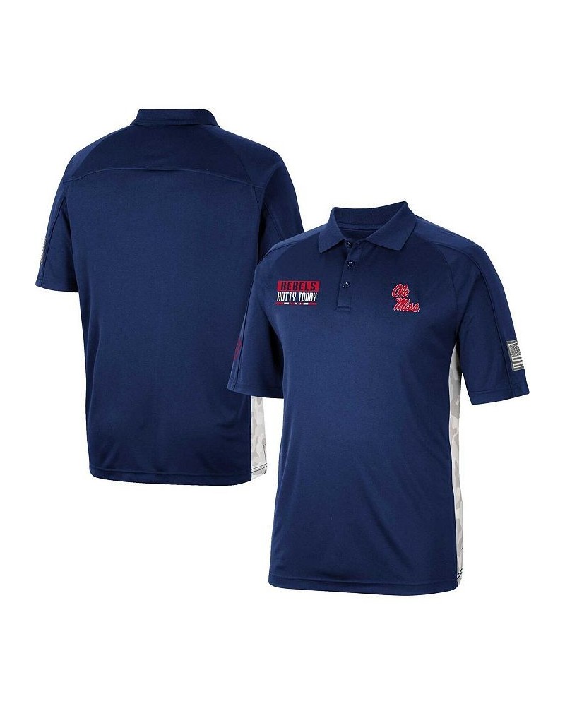 Men's Navy Ole Miss Rebels OHT Military-Inspired Appreciation Snow Camo Polo Shirt $27.60 Polo Shirts