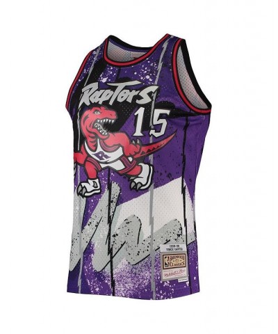 Men's Vince Carter Purple Toronto Raptors Hardwood Classics 1998 Hyper Hoops Swingman Jersey $45.14 Jersey