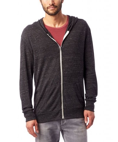 Men's Basic Zip Hoodie Black Sued $30.72 Sweatshirt