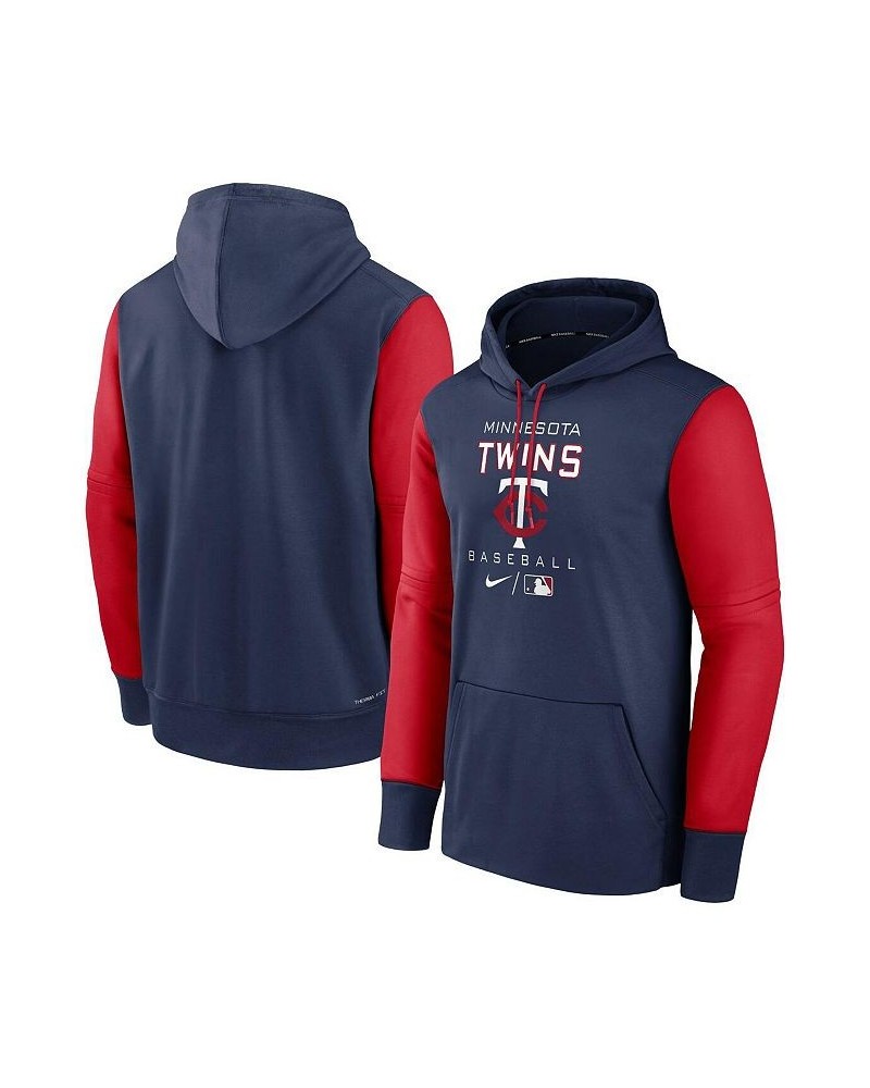 Men's Navy and Red Minnesota Twins Authentic Collection Performance Hoodie $41.40 Sweatshirt