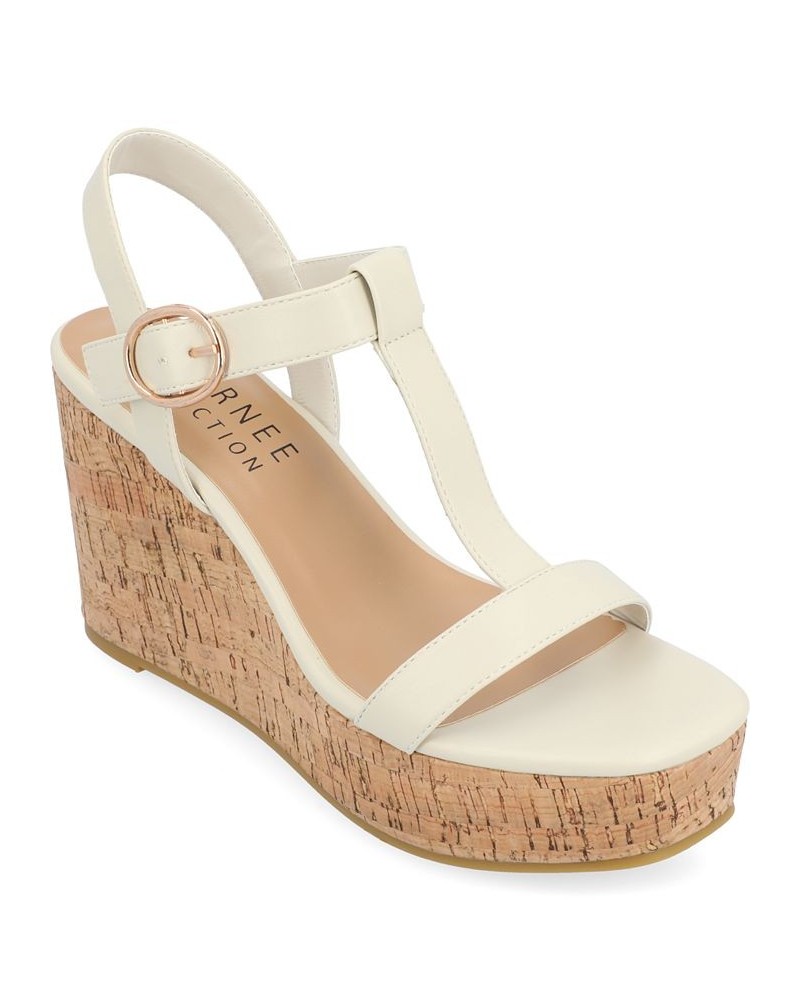 Women's Matildaa Platform Wedge Sandals White $53.90 Shoes