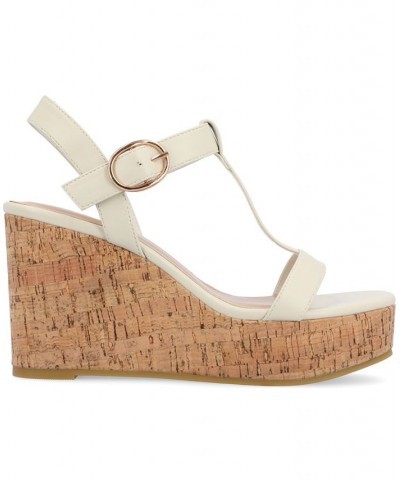 Women's Matildaa Platform Wedge Sandals White $53.90 Shoes