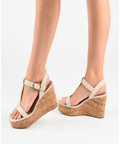 Women's Matildaa Platform Wedge Sandals White $53.90 Shoes