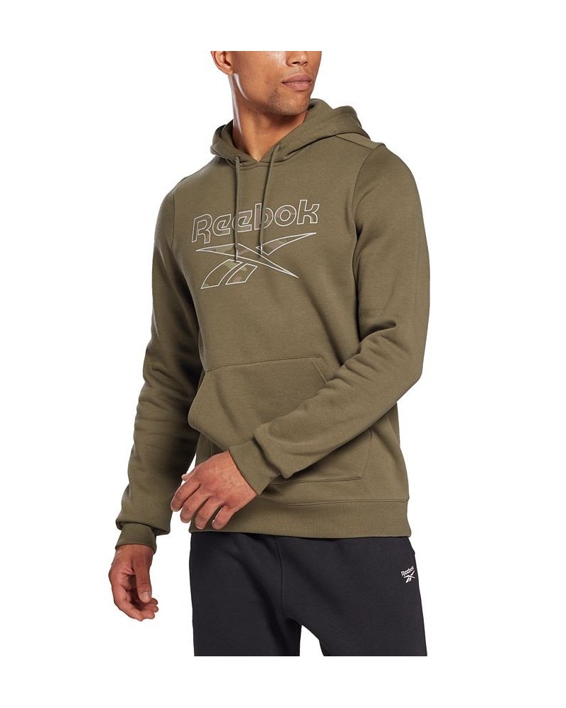 Men's Identity Regular-Fit Camo Logo-Print Hoodie Green $26.00 Sweatshirt