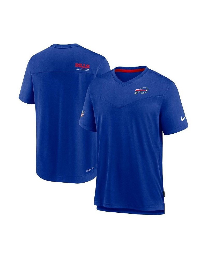 Men's Royal Buffalo Bills Sideline Coach Chevron Lock Up Logo V-Neck Performance T-Shirt $34.44 T-Shirts